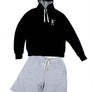 The Ring Black & Grey Sweat Top & Shorts Combo